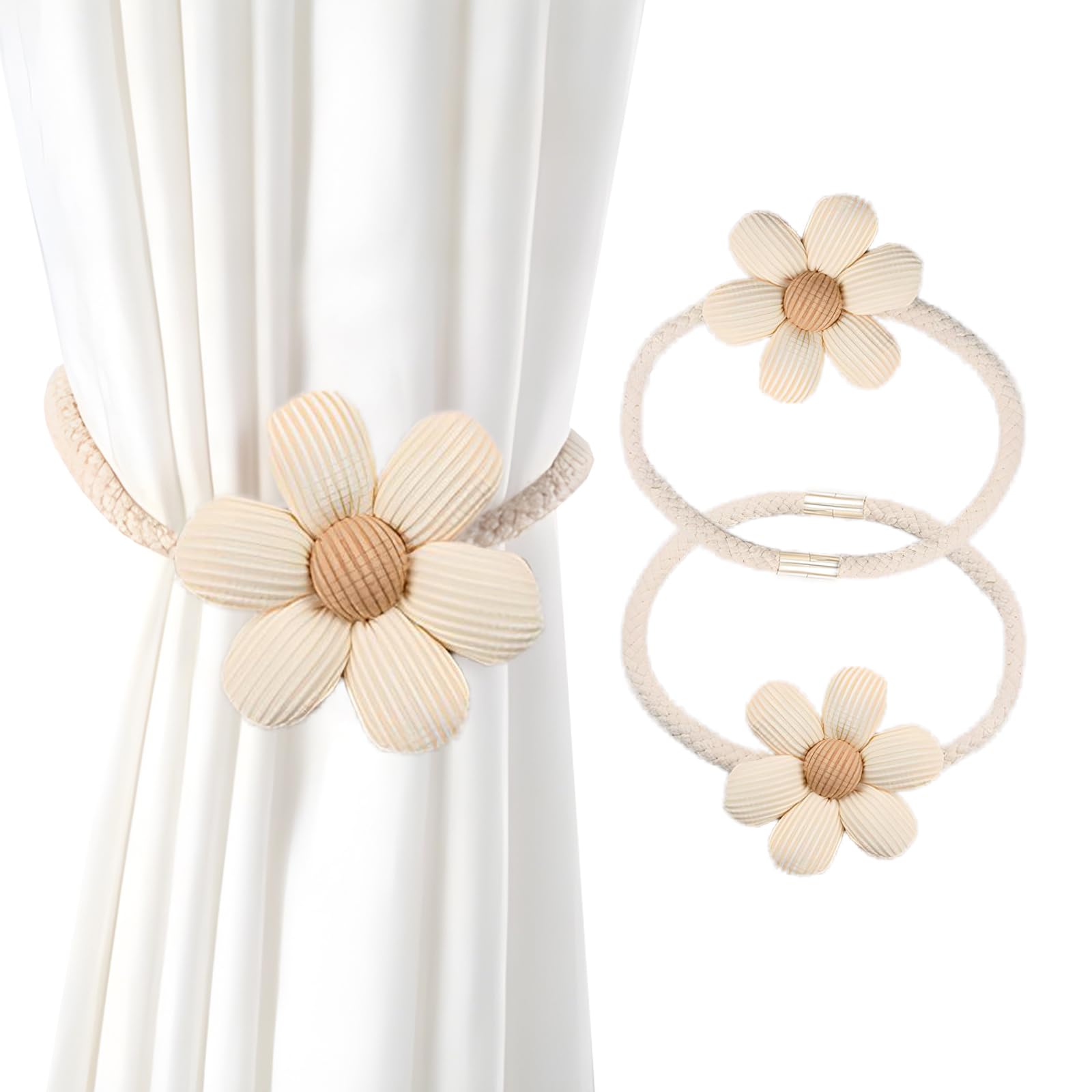 JYJLLM brand 2 flower shaped curtain ropes with magnetic buckles curtain tie curtain tie backs tie backs for tie backs for curtains curtain curtain holdbacks magnetic tie backs for magnetic tie backs