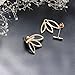 2 Pair Lotus Flower Jewelry Simple Chic Earrings Best Gift for Women/Girls (Gold & Silver)