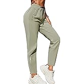 XYXYING Women's Drawstring Hiking Pants Quick Dry Stretch Loose Casual Pants with Zipper Pockets for Running Yoga Workout