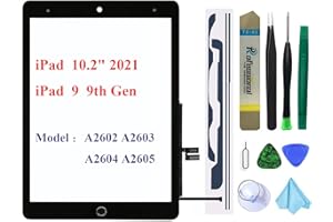 Screen Replacement for iPad 9 9th Generation 10.2", for iPad 9 9th Gen 2021 (A2602 A2603 A2604 A2605) Digitizer Replacement w