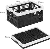 Afromy 15 L Folding Plastic Stacking Storage Crates Box Pack of 4 view 2
