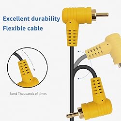 Duttek 90 Degree Short RCA Subwoofer Cable, 2 Pack