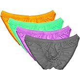 Summer Code Men's Sexy Bikini Brief Elastic Silky Ruched Back Underwear Swimwear