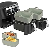 2pcs Silicone Air Fryer Liners, Air Fryer Silicone Liner Reusable - Food Safe Non Stick Air Fryer Basket Accessories Replacem