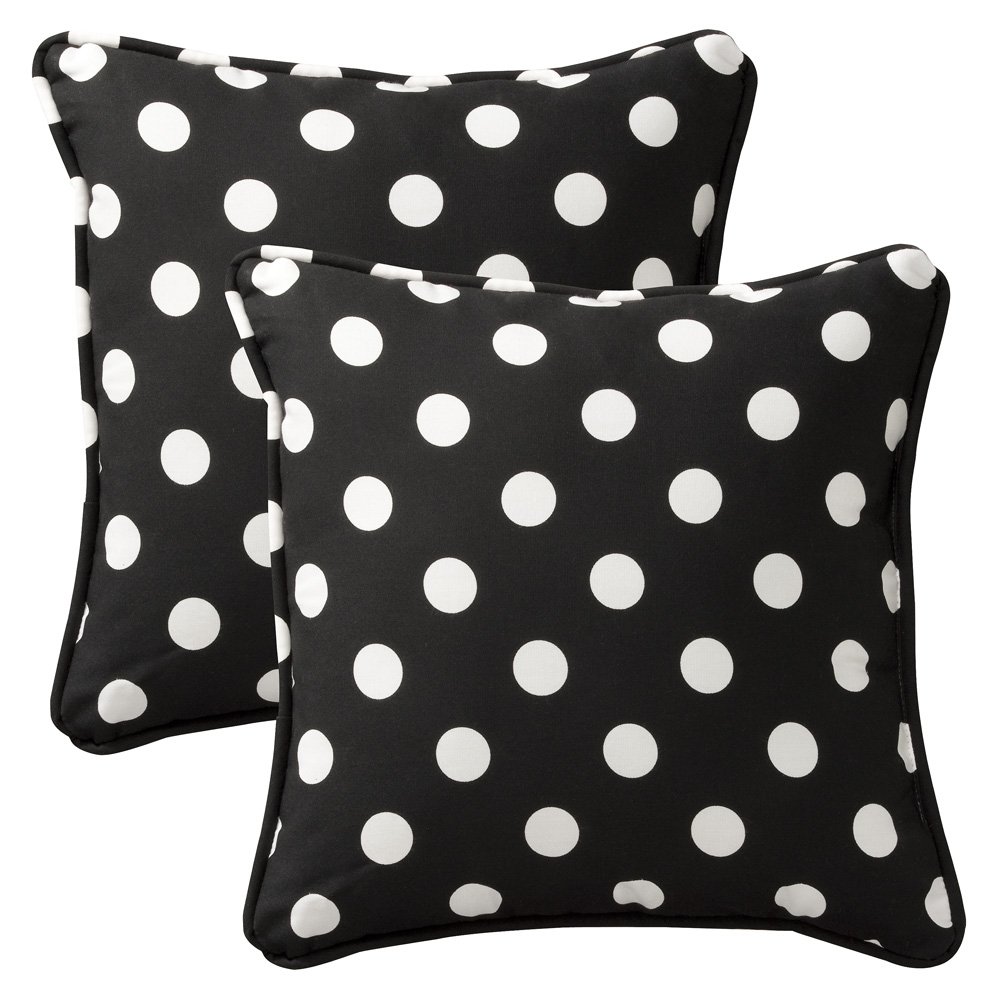 Pillow Perfect 386836 Perfect Decorative Polka Dot Toss Pillow, Square