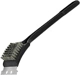 Invero BBQ Barbecue Cleaning Brush with Integral Scraper 30cm Black view 1