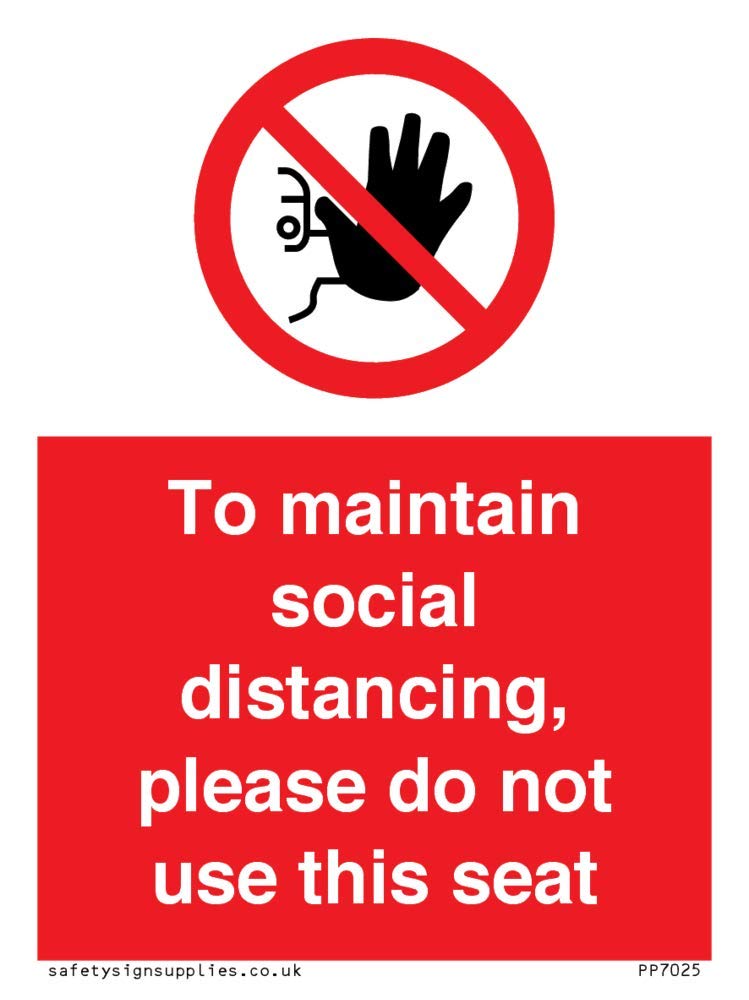 To maintain social distancing, please do not use this seat