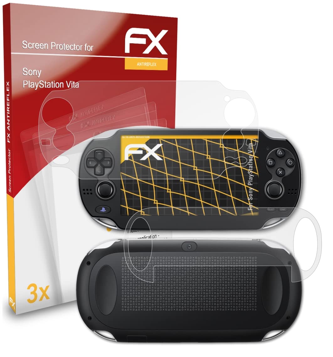 Screen Protector compatible with Sony PlayStation Vita Screen Protection Film, anti-reflective and shock-absorbing FX Protector Film (Set of 3)