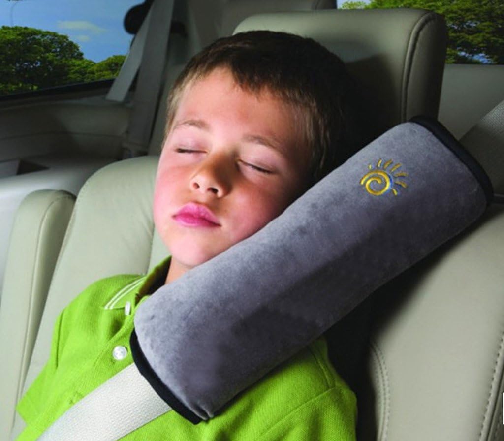 Amazon クェルサ Crusar ふかふかシートベルトパッド シートベルトカバー シートベルト枕 子供安眠用柔らかい枕 首への負担を軽減 車内泊 車中泊 旅行 グレー 並行輸入品 シートベルト用品 車 バイク