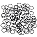 Jovivi Pack of 100 1.2-20mm Body Piercing Black Rubber Replacement O-Rings For Plugs Stretcher Tapers Gauges