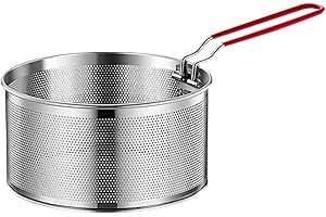 IEUDNS Stainless Steel Deep Fryer Basket Kitchen Fry Basket Wire Mesh Multipurpose Tableware Food Colander for French Fries F