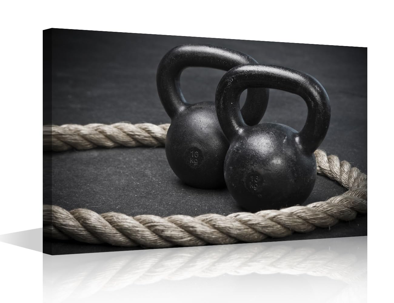 Dumbbells Canvas Wall Art for Bedroom Fitness Bodybuilding Wall Paintings for Living Room Gym Training Office Modern Wall Art Pictures Print On Canvas Giclee Framed Ready to Hang, 24x16in