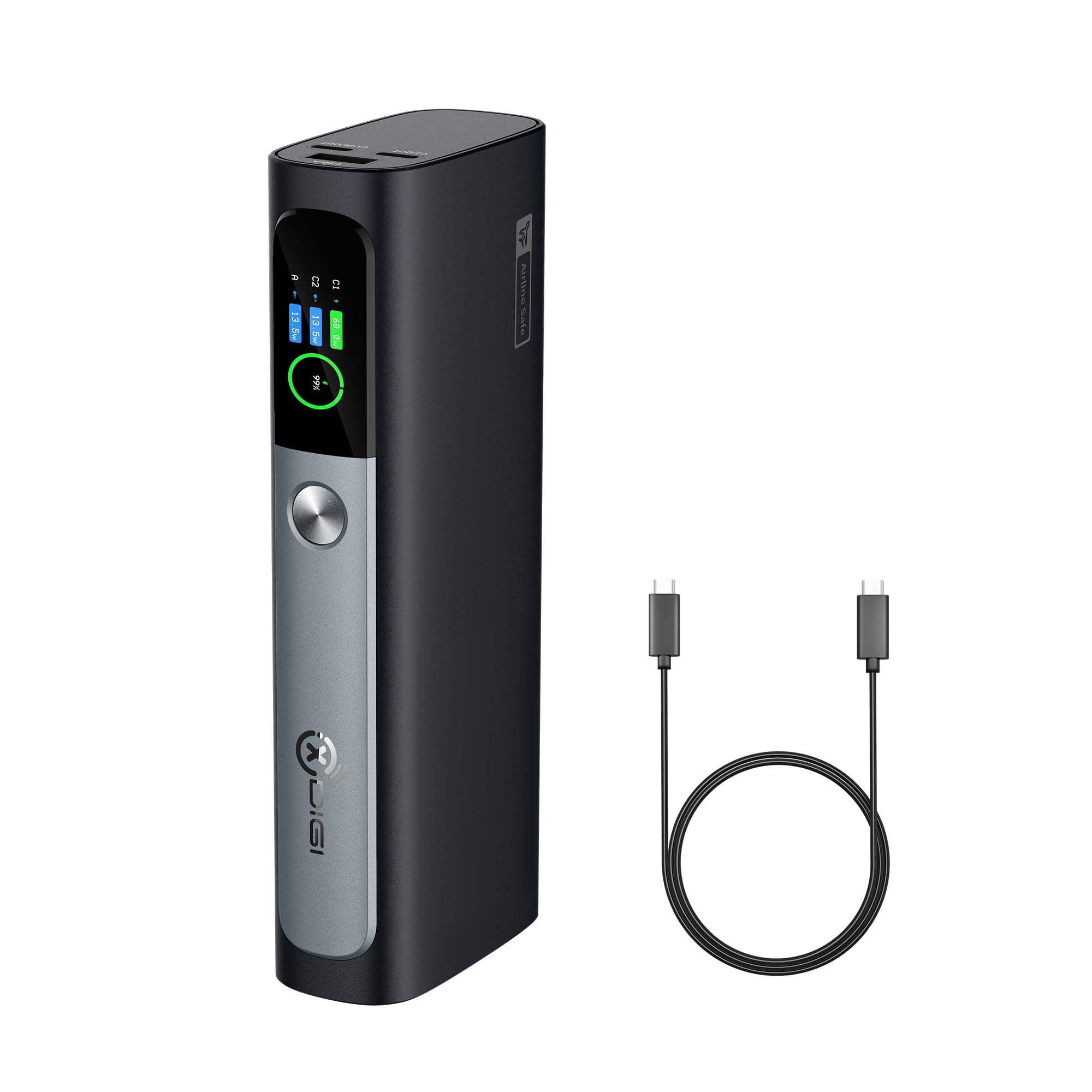 XDIGI 20000mAh Powerbank 130W Max Schnellladung, USB-C PD 3.1 Externer Handyakkus, Digitaldisplay, Kompatibel mit iPhone 16/15/14/13, Samsung Galaxy, MacBook Pro, Dell und mehr