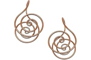 QUEATHER Copper Energy Spiral Hand Rings – 2PCS Handmade Copper Rings with Gemstones, Meaningful Christmas Gift, Mother’s Day Present or Healing Jewelry Gift for Women, Reiki Enthusiasts, Yoga Lovers & Spiritual Souls