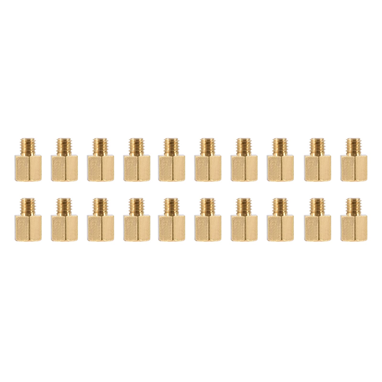 YOKIVE 20 Pcs M3 Standoff Screws, Brass Hex PCB Standoffs, Keep Height Consistent, Great for Motherboard (Gold Tone, 5mm+3mm)