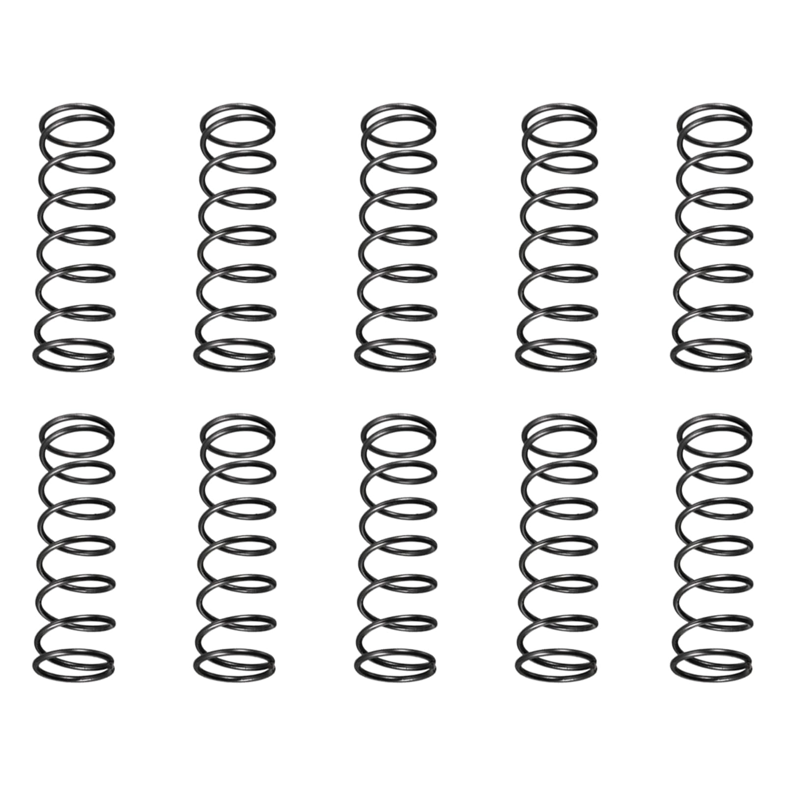 DTGN 1.2x14x45mm(DxODxL) Compression Spring - 10Pack - Good for Machinery - Spring Steel Extension Spring - Black