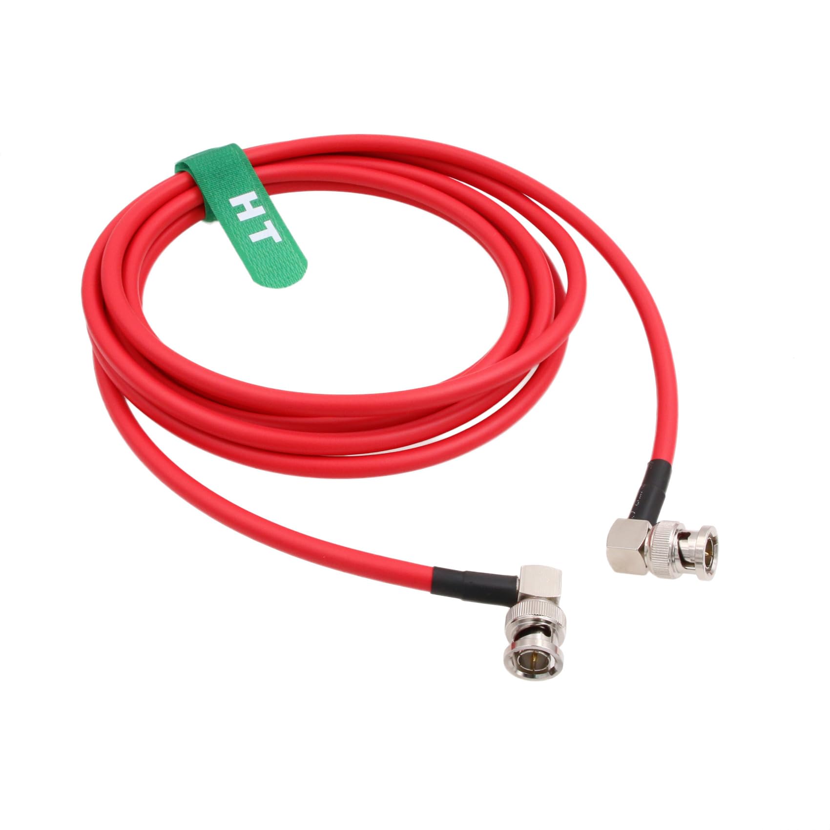 HangTon 12G 3G HD SDI Raw 4K 60fps Video Cable Right Angle BNC for Sony FS7 FX9 FX6 Alexa DSMC2 Camera Blackmagic SmallHD Atomos Monitor (3M, Red)
