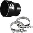 MUYI 2.5" to 3 inches Silicone Reducer Intercooler Tube Kit, 4 Layers Reinforced Straight Intake Turbo Piping Coupler Hose with 2PCS T-Bolt Clamps (Length 3", ID 63-76mm)