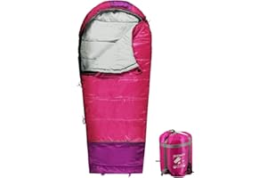 REDCAlMP Kids Sleeping Bag for Camping, 32-77 Degree 3 Season WAM or Cold Weather Fit Boys, Girls & Teens BluelRose Red