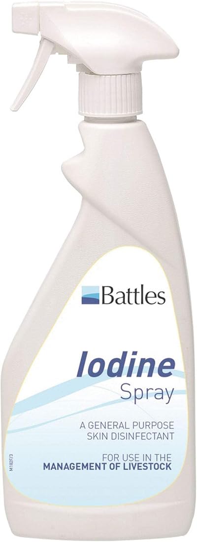 Battles Iodine Solution 500Ml Spray Veterinary Skin Disinfectant