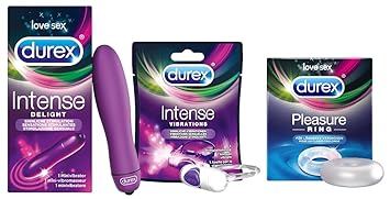 Durex Intense Orgasmic Sexspielzeug Ausprobierset mit verschiedenen 3 Artikeln für Sie und Ihn (Delight Vibrator, Intense Vib