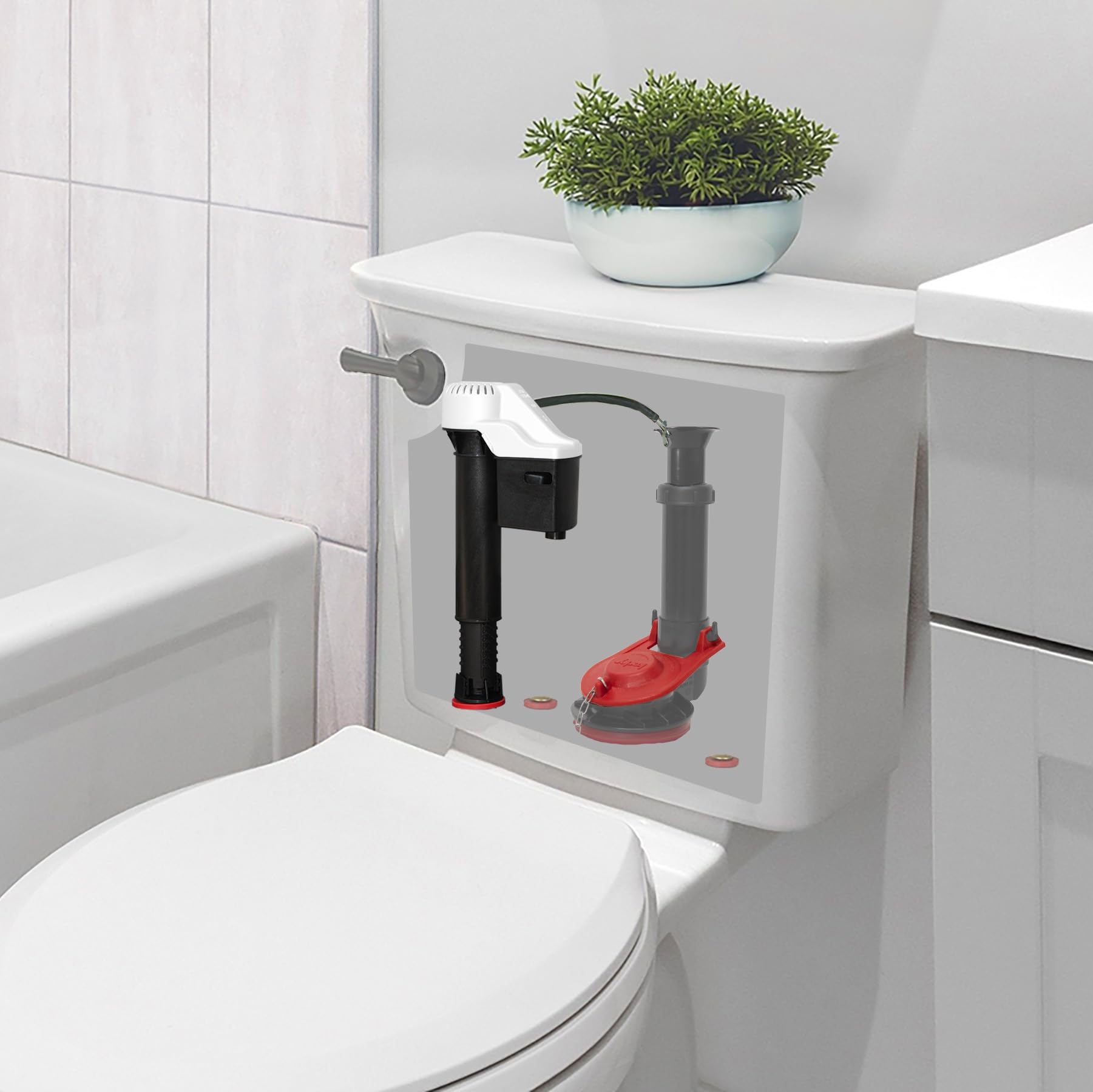 Korky 818BP QuietFILL Universal Toilet Fill Valve And Premium Flapper