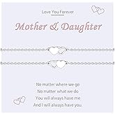 VU100 2/3/4Pcs Mother Daughter Bracelets Gifts for Mom Daughter Mommy and Me Matching Heart Bracelet for Women Mothers Day Birthday Christmas