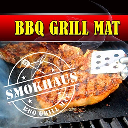 BBQ Grill Mat for Delicious Grilling - 100% Non Stick, Reusable and Dishwasher Safe, Perfect Barbecue solution for Gas, Charcoal or Electric Grill by SmokHaus