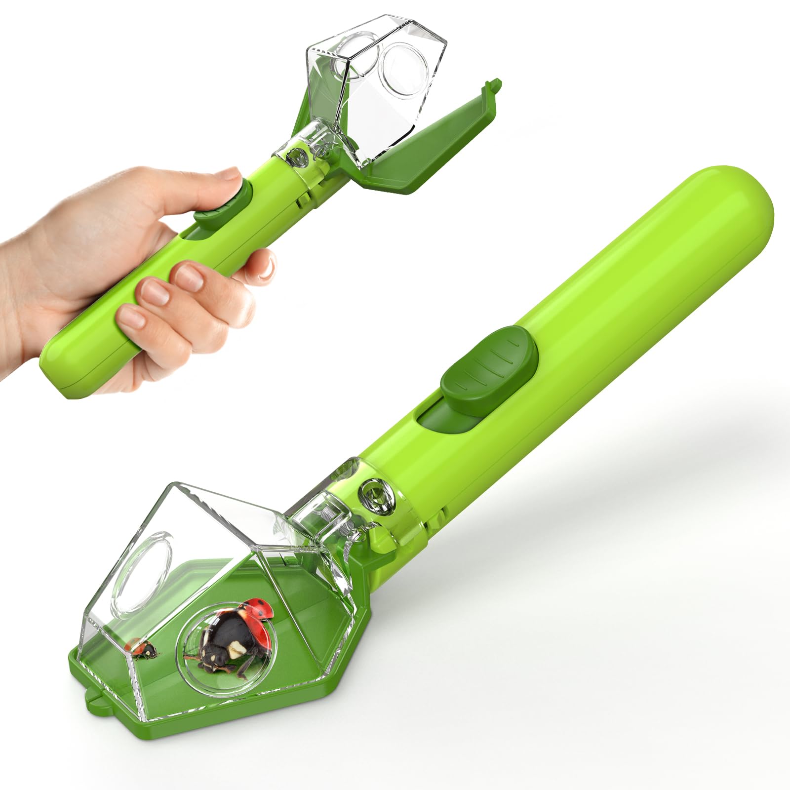 Photo 1 of Bug Catcher for Kids, Insect Trap Kit with 6X Magnifier, STEM Educational Exploration Toys Gifts for Adult and Boys Girls, Catch Ladybugs, Butterflies, Dragonflies, Spider, Green