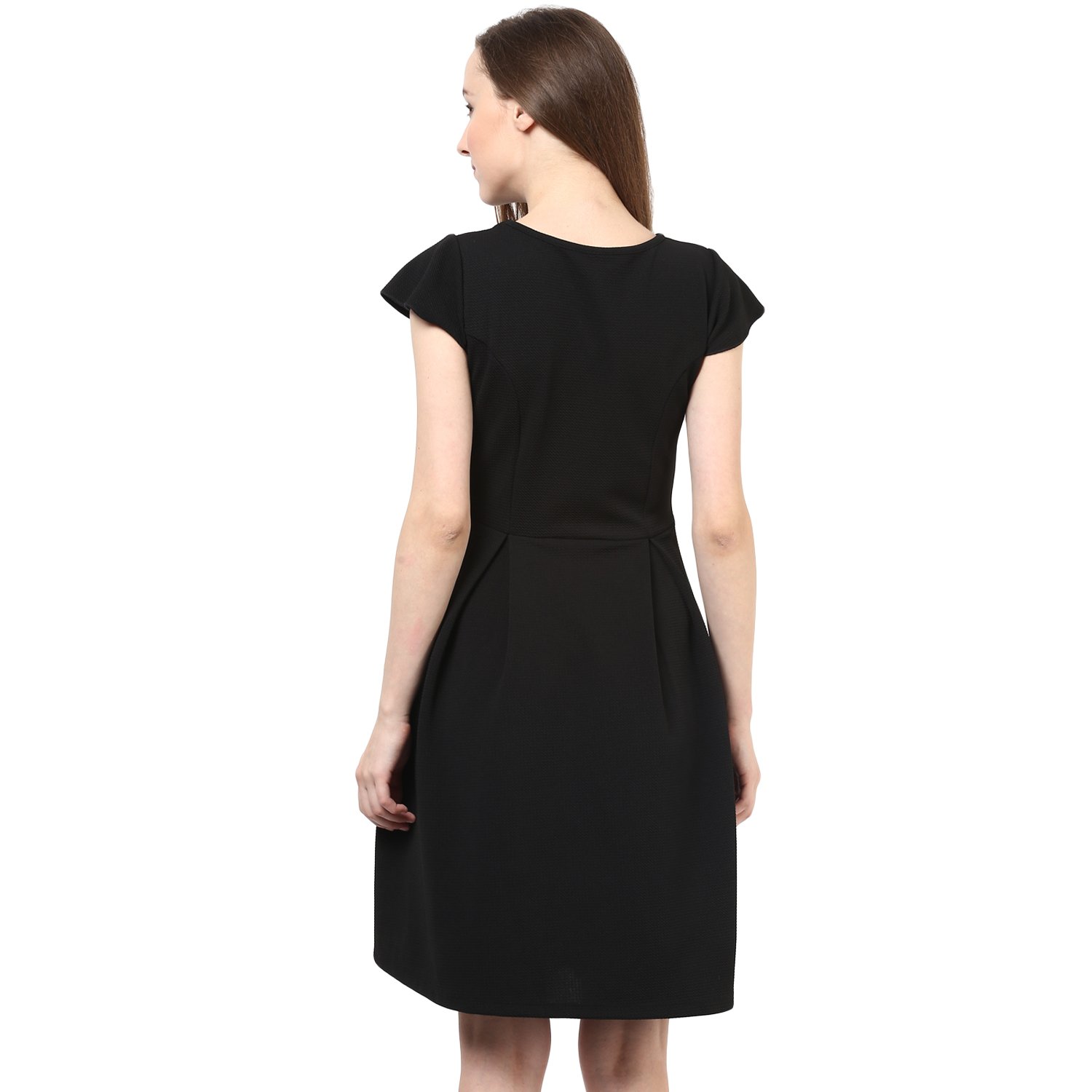 rare black fit & flare dress (ep1053a)