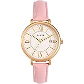 BUREI Women Wrist Watches Fashion Minimalist Analog Leather Quartz Waterproof Watches for Women