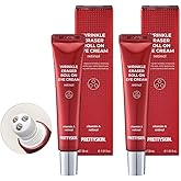 PRETTYSKIN Roll On Eye Cream 30ml/1.01fl.oz. with Vitamin A and Stainless Steel ball Tip for Wrinkle Eraser and Elasticity (Retinol x 2CT)