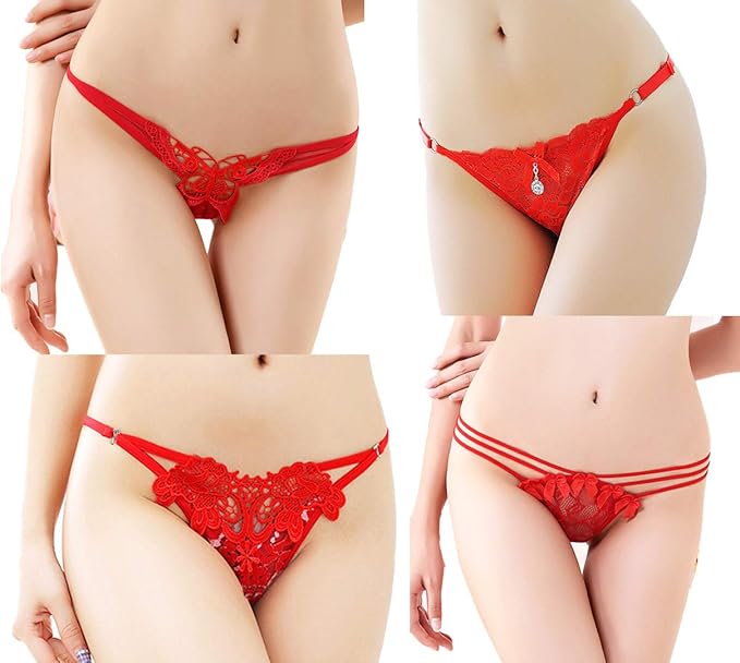 Amazon Co Jp R Style 可愛くて 魅力的 な Tバックデザイン レッド レディース ショーツ 4枚セット Type A 4l 4点セット 5点セット あなあき あなあきショーツ あわせ おおきいサイズ お得 おもちゃ かわいい すけすけ ちゃいな ねこ ひもパン ひも またわれ めんず