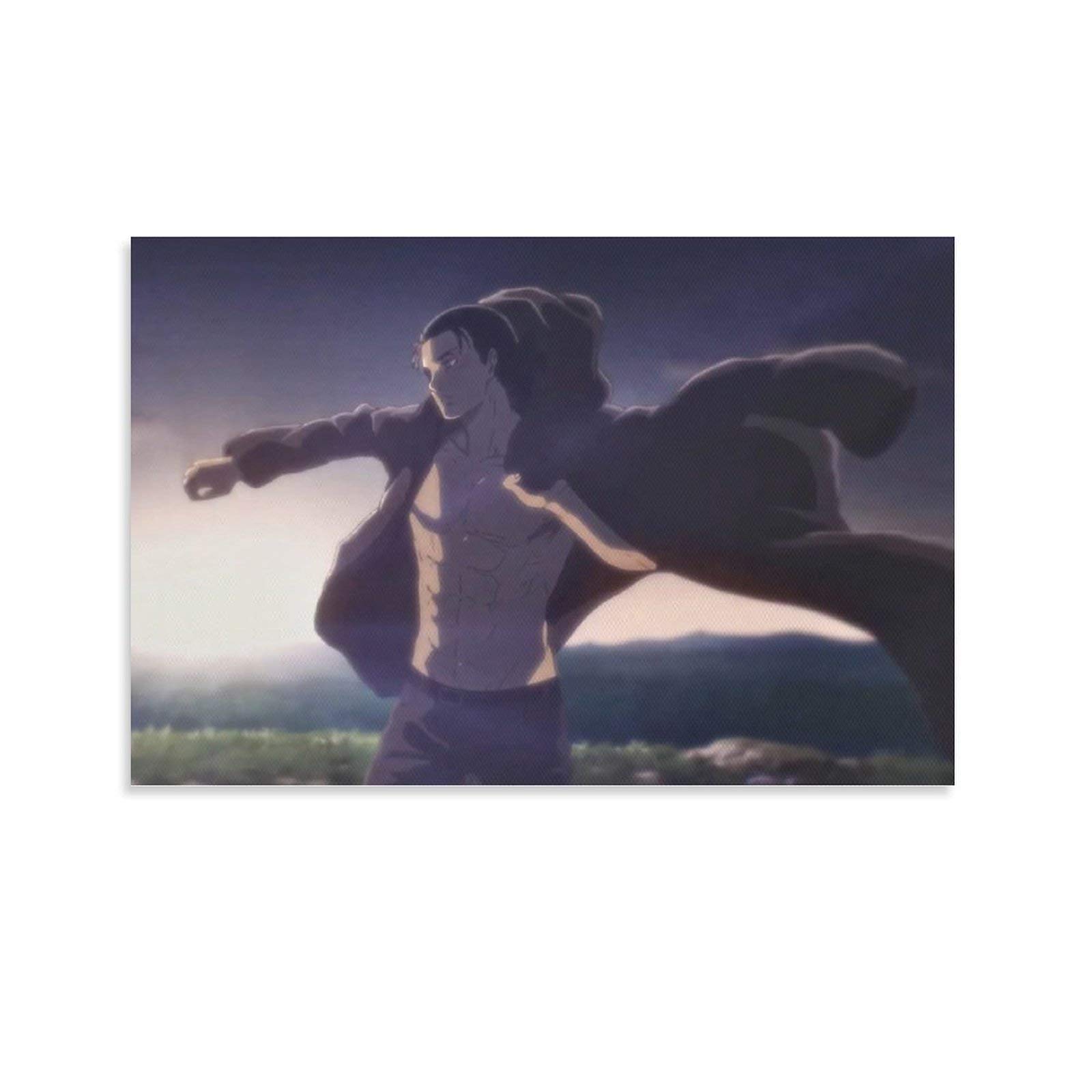 Anime Attack on Titan Season 4 Eren Jaeger Poster Decorative Painting Canvas Wall Art Living Room Po