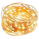 LED String Lights 33 ft with 100 LEDs, TaoTronics Waterproof Decorative Lights for Bedroom, Patio, Parties. UL588 and TUVus Approved ( Copper Wire Lights, Warm White )