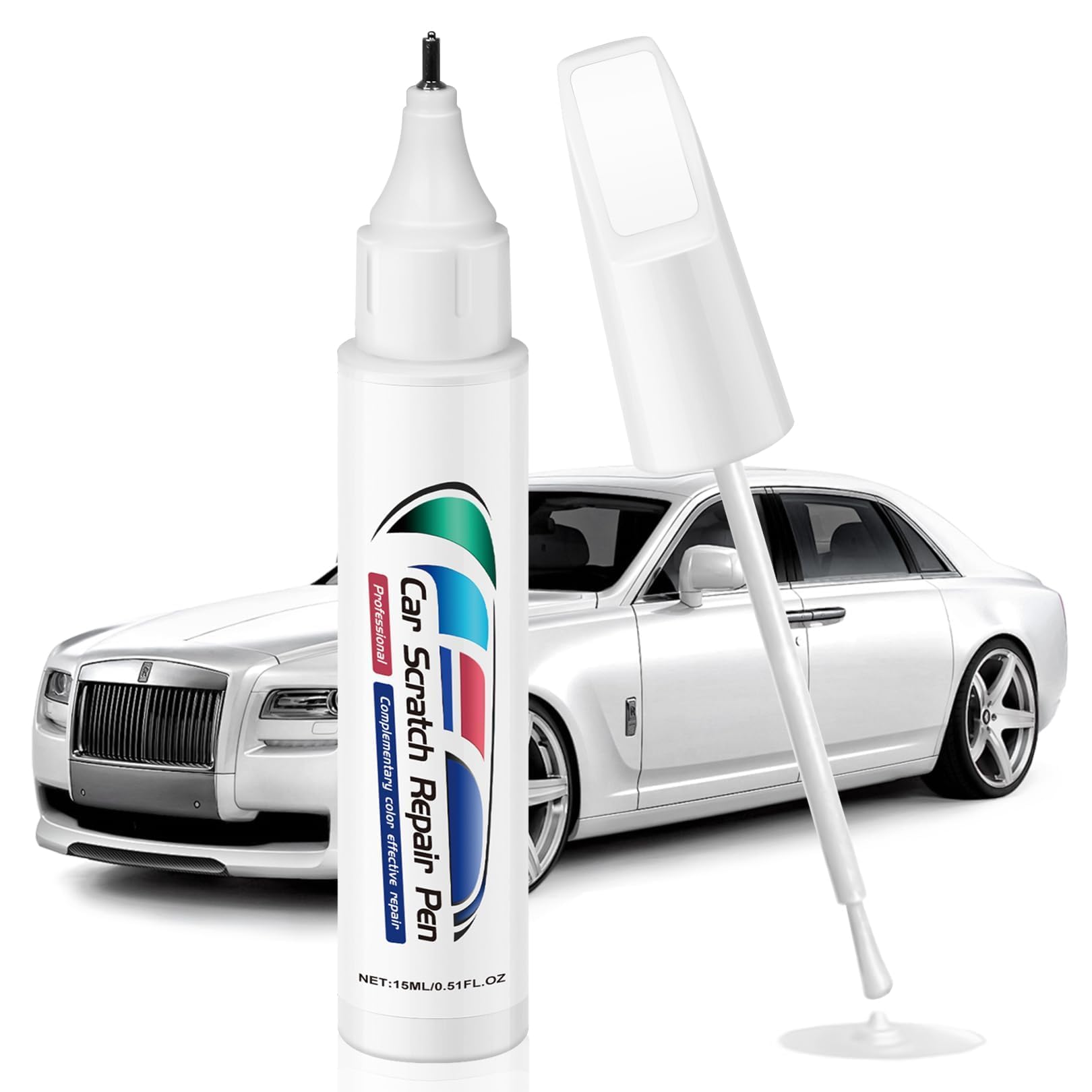 Photo 1 of 2-In-1 Touch Up Paint for Cars,Car Paint Touch Up Pen for Deep Scratches,Car Scratch Repair Pen Auto Scratch Remover for Quick and Easy Fix,Quick Drying-Long Lasting Adhension (White)