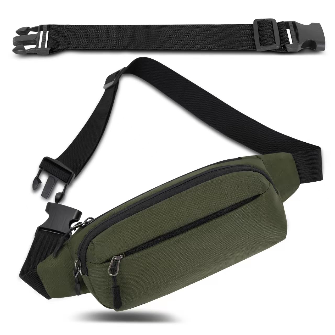 IHIGOGOFA Bumbags Waist Fanny Pack Fashion Bum Bag with 30cm Extended Belt for Dog Walking Climbing Hiking Travel Cycling Girls Ladies Men Women (Olive)