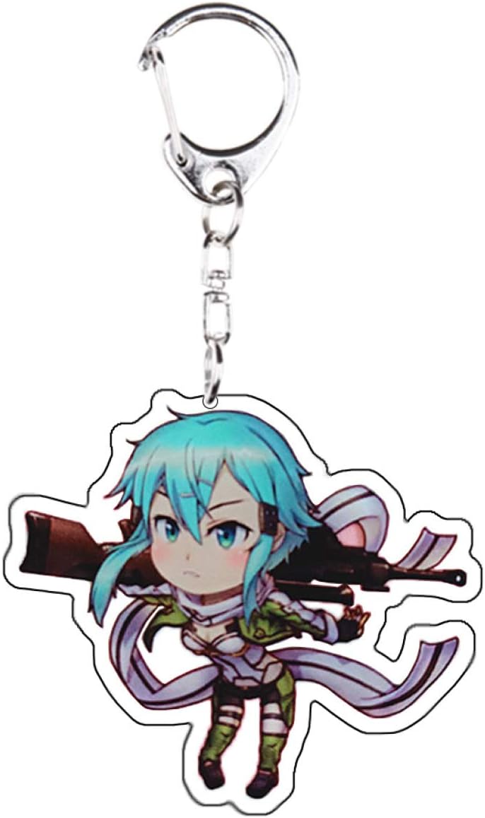 dfhdrtj Nice Anime Sword Art Online Acrylic Keychain Double-sided Transparent Pendant(None H08)