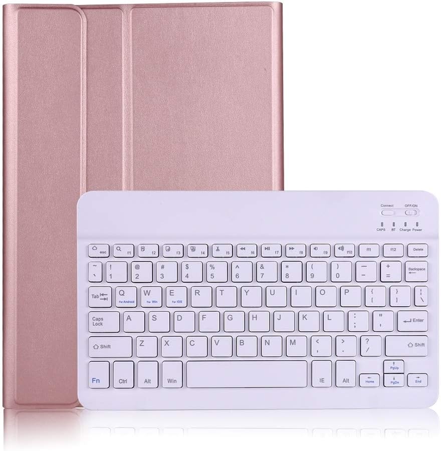 Tablet PC Bluetooth keypad for Table PC A860 for Samsung Galaxy Tab S6 10.5 inch T860 / T865 Detachable Bluetooth Keyboard Case with Pen Holder Elastic Strap (Color : Rose Gold)