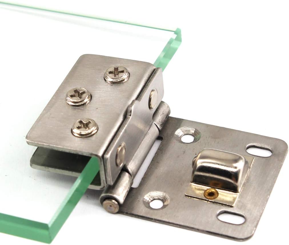 90° Glass Door Pivot Hinge Kit Zinc Alloy Shower Hinge Glass Door Clamp Clip with Screws,Adaptive 8-10mm Glass - Image 3