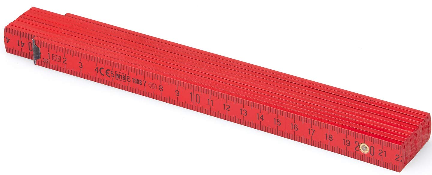 BL52 Folding Ruler Scale 2 m lightred Duplex