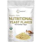 Organic Non-Fortified Nutritional Yeast Flakes, 2 Pounds | Rich in Vegan Protein, B Vitamins & Beta-glucans | Keto Friendly, 