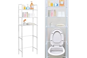 HSHGZSR Over The Toilet Storage Shelf Space Saving 3 Tier Freestanding Toilet Storage Rack Storage Cabinet Toilet Shelf Organ