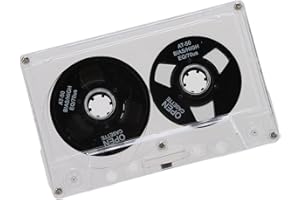Reel to Reel Blank Cassette Tape, Double Sided Metal Audio Cassette Tape with Transparent Box, 50 Minutes Recording Time, Ide