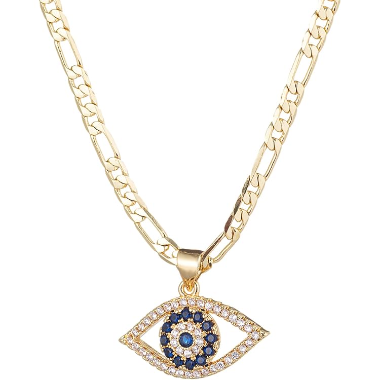 thumbnail image 2 of Evil Eye Hamsa Necklace For Women - Gold Plated Cubic Zirconia Dainty Pendant 2 of 10