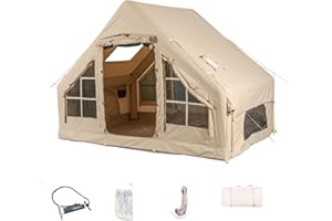 Inflatable Camping Tents with Pump, Air Glamping Tents, Easy Setup Waterproof and Windproof Blow up Tent, 4 Seasons Oxford Ca