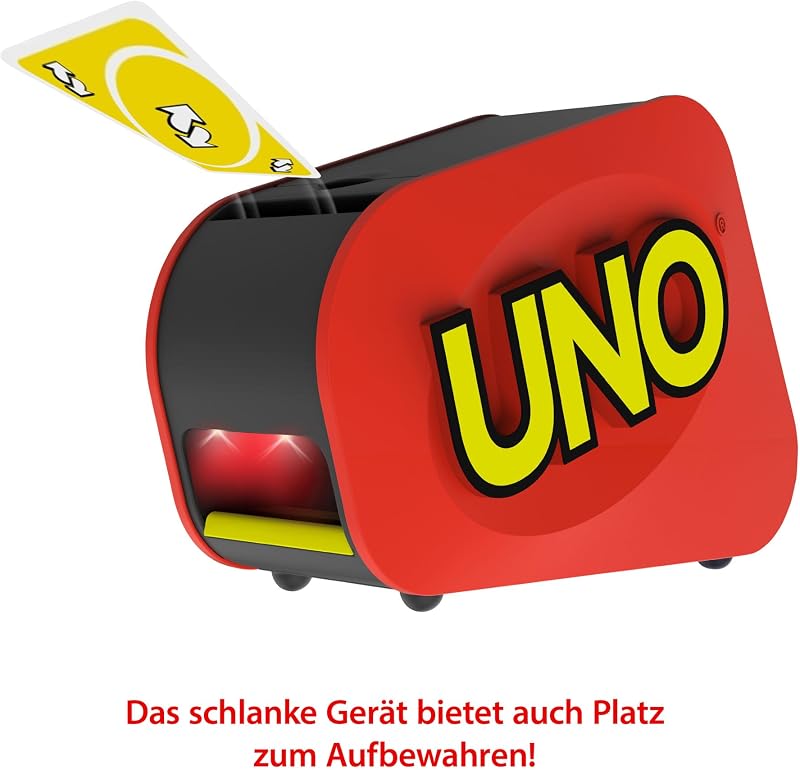UNO Extreme, UNO Kartenspiel für die Familie, mit Kartenwerfer, Reisespiel oder Spiel für Erwachsene, für 2-10 Spieler, ab 7 Jahren, GXY75