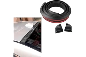 CHRYMUM Car Rear Spoiler Roof Lip Kit, Carbon Fiber 3D Rubber Trunk Spoiler Trim Strip, Car Rear Spoiler Kit, Auto Exterior Accessories Punch-Free Installation for Most Cars