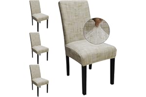 Keyroal Dining Room Chair Covers Set of 4, Stretch Printed Parsons Chair Slipcovers Spandex Removable Washable Kitchen Chair Protector Cover for Dining Room, Hotel, Ceremony(Stripe)