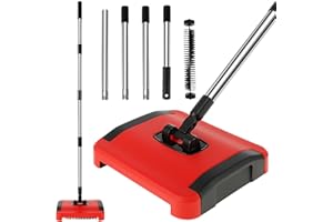 MINCHENGM Carpet Floor Sweeper with Horsehair Manual Carpet Sweeper Cleaner Non-Electric Carpet Broom Sweeper Efficient Hand 